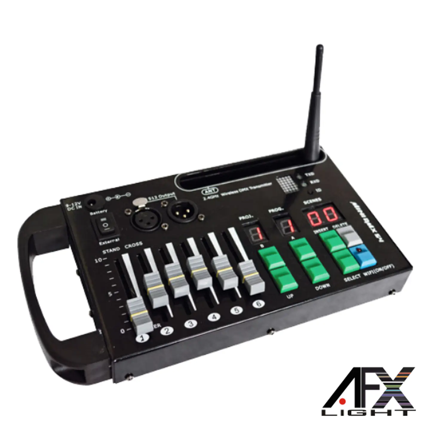 CONTROLADOR DMX 2.4GHZ 54 CANAIS 500M AFXLIGHT 1