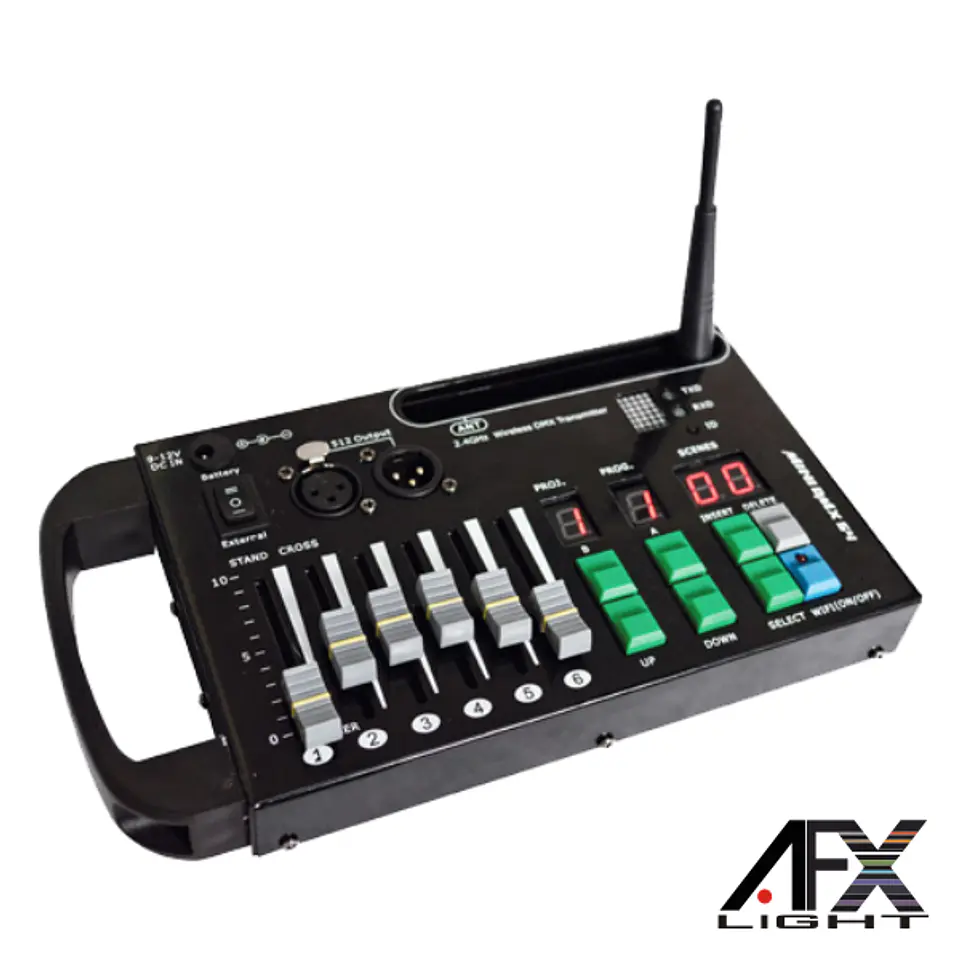 CONTROLADOR DMX 2.4GHZ 54 CANAIS 500M AFXLIGHT 1
