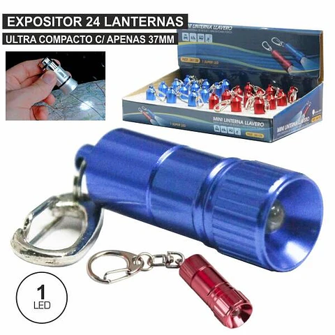 EXPOSITOR 24 LANTERNAS 1 LED TIPO PORTA-CHAVES