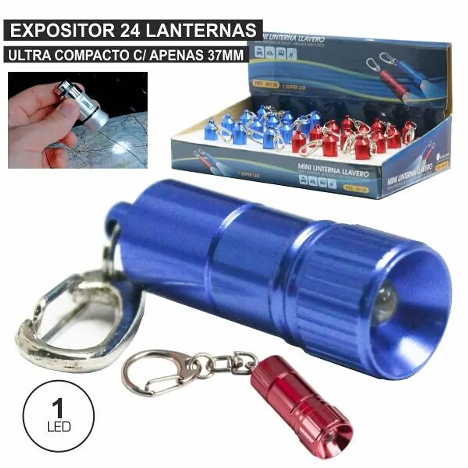 EXPOSITOR 24 LANTERNAS 1 LED TIPO PORTA-CHAVES 1