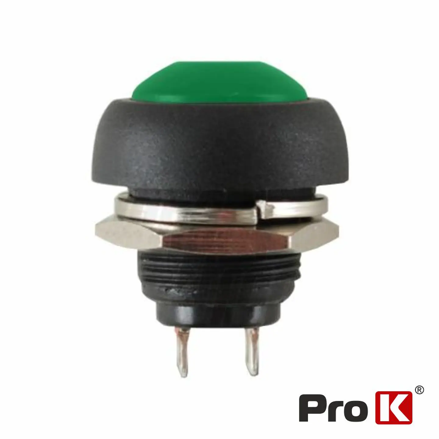 INTERRUPTOR PRESSÃO REDONDO 0.5A-250VAC VERDE 12MM IP65 1