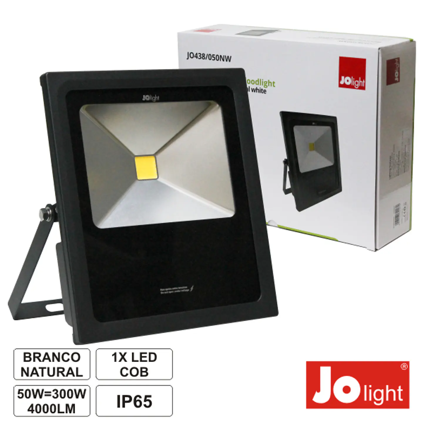 FOCO LED 50W 100-240V BRANCO NATURAL 4000LM IP65 SLIM JOLIGH 1