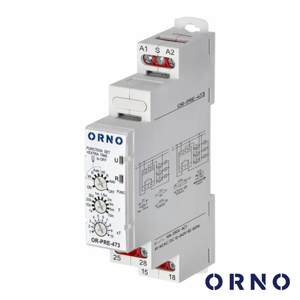 Temporizador 1Z C/ 6 Funções P/ Calha DIN ORNO 1