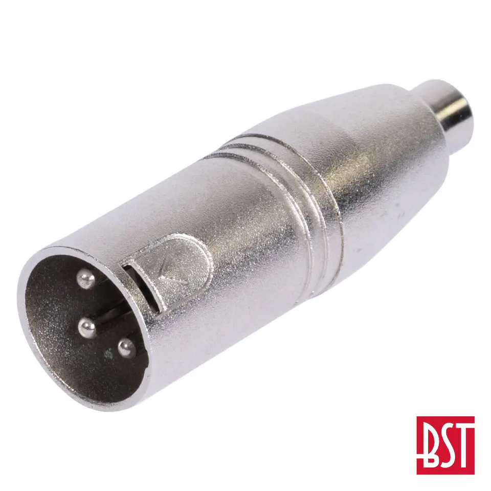 Ficha Adaptadora XLR 3p Macho / Rca Fêmea BST 1