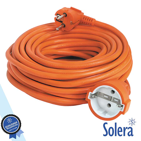 CABO EXTENSÃO TOMADA ELÉTRICA C/ 1 SAÍDA 10M 3x1.5MM LARANJA