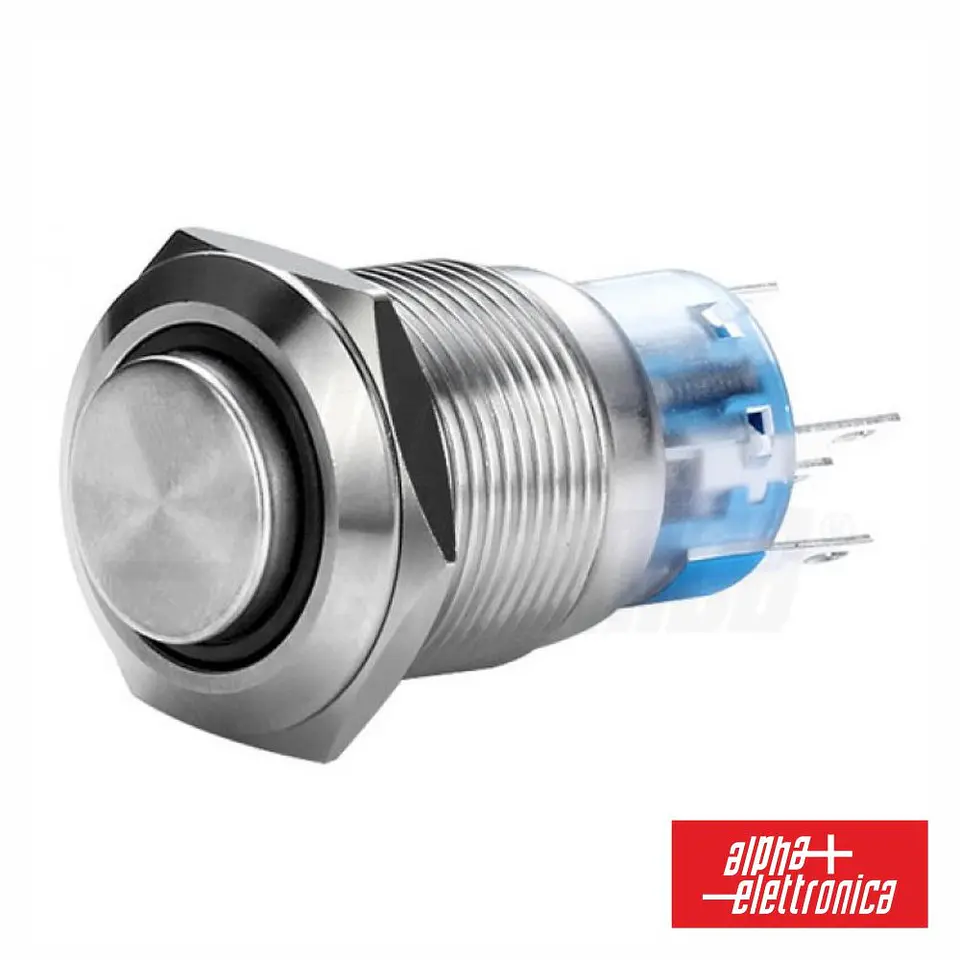 Interruptor Redondo de Metal IP65 SPDT 24V On/Off Vermelho 1