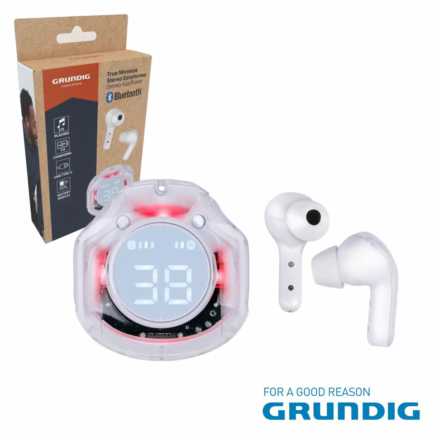 Auriculares Bluetooth Branco GRUNDIG 1