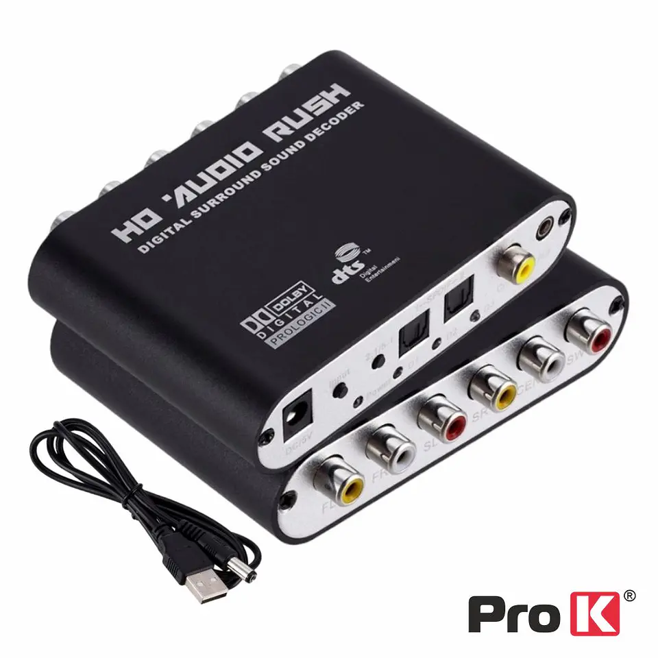 Conversor Áudio Digital P/ Analógico 5.1 Surround PROK 1