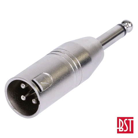 Ficha Adaptadora XLR 3p Macho / Jack 6.35mm Macho Mn BST