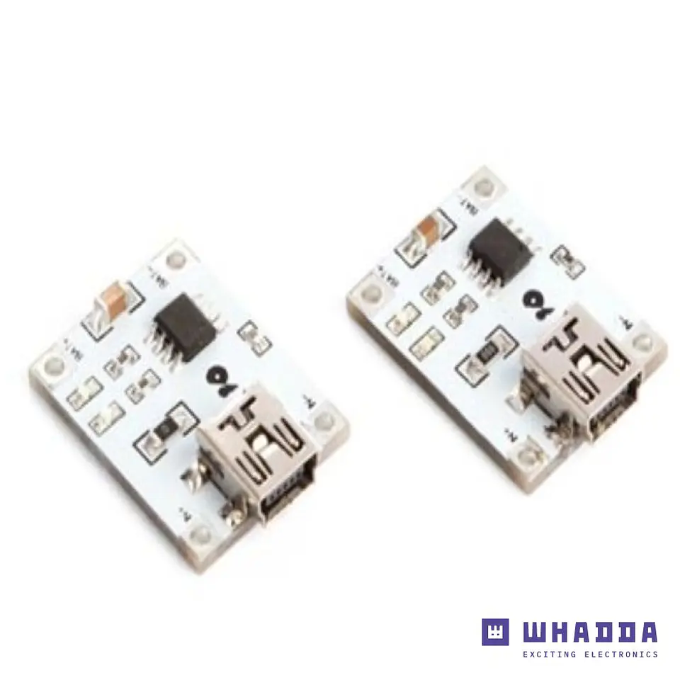 Módulo Carregador de Bateria Li-Ion 1A 2 Peças WHADDA 1