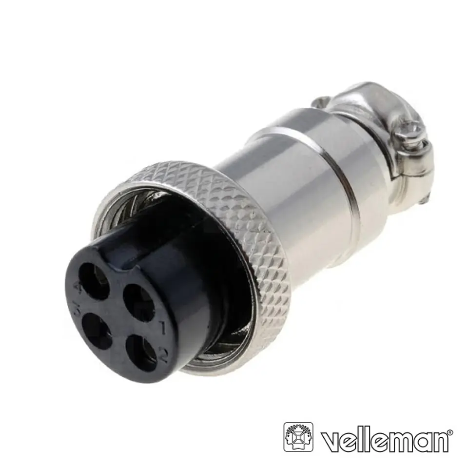 FICHA MICROFONE 4P FÊMEA DE EXTENSÃO VELLEMAN 1