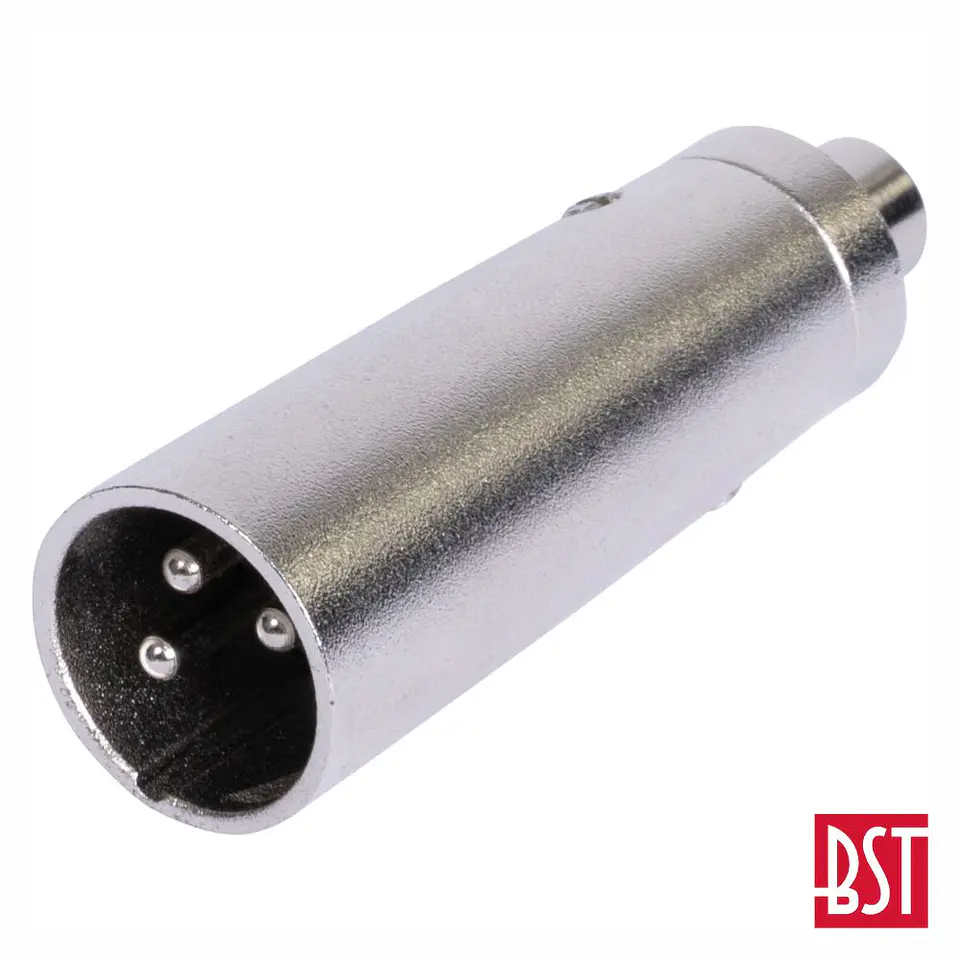 Ficha Adaptadora XLR 3p Macho / Rca Fêmea BST 1