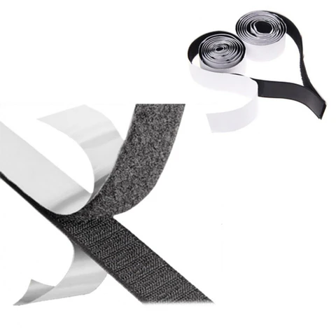 Conjunto de 2 Fitas De Velcro Pretas 19mm/1m