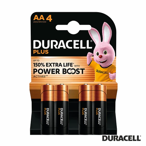 Pilha Alcalina LR6/AA 1.5V 4x Plus Power Boost DURACELL