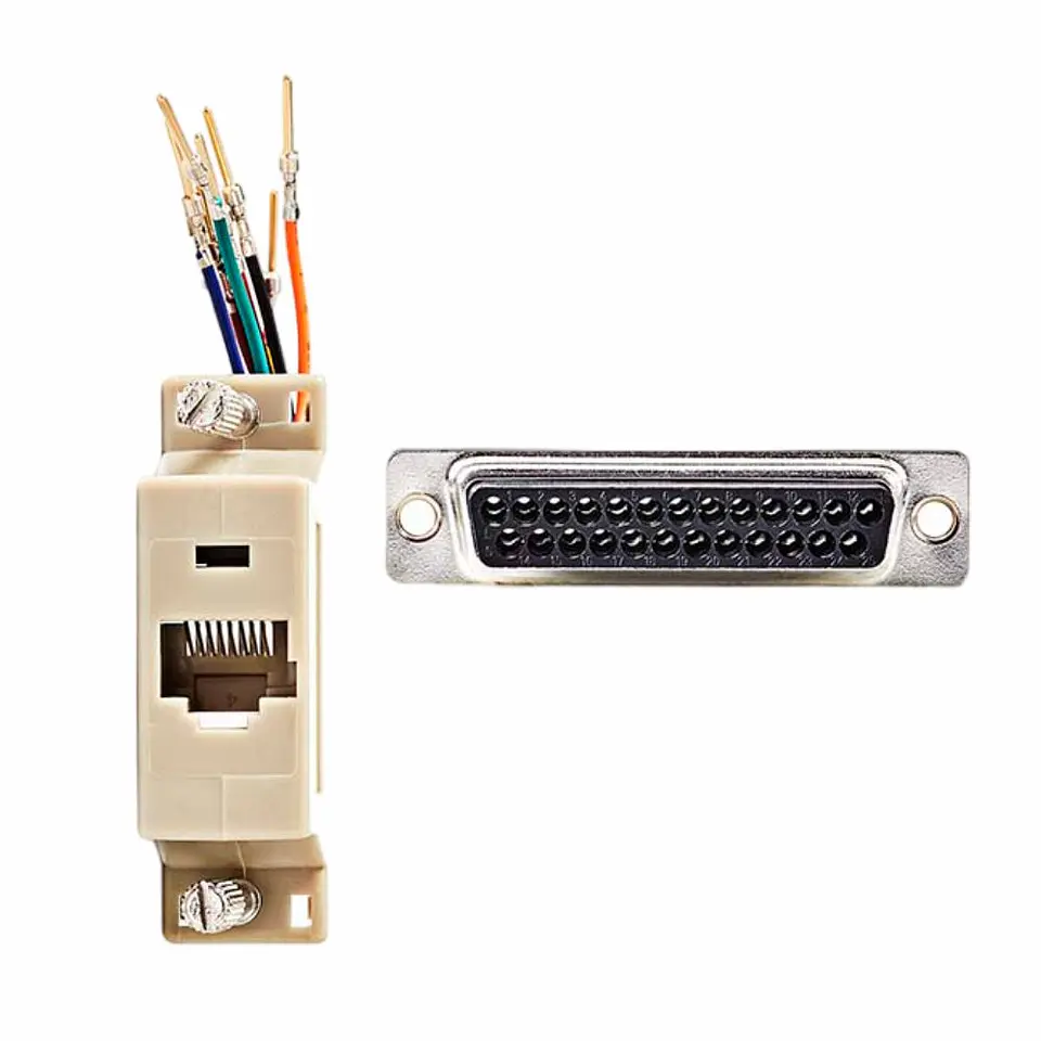 Ficha Adaptadora RJ45  / D 25p Macho 1