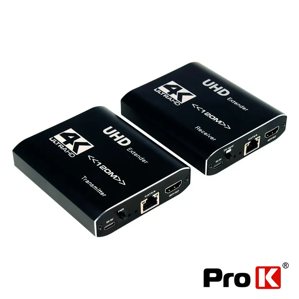 Extensor de Sinal HDMI 1.4 Via RJ45 CAT5E/6 120m PROK 1