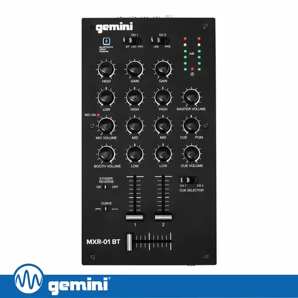 Mesa de Mistura 2 Canais Bluetooth GEMINI 1