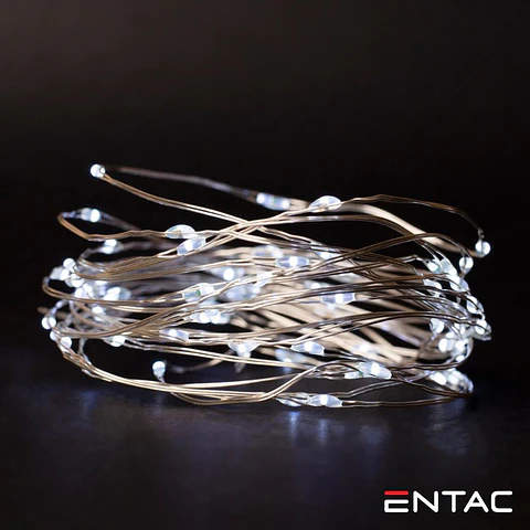 Grinalda de 20 LEDs Branco Frio 1M ENTAC