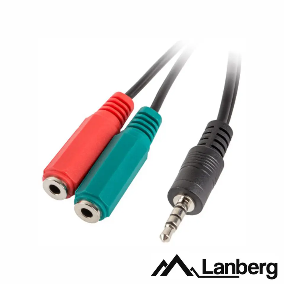 Cabo Jack 3.5mm 4P Macho / 2-Jack 3.5mm 3P Fêmea St LANBERG 1