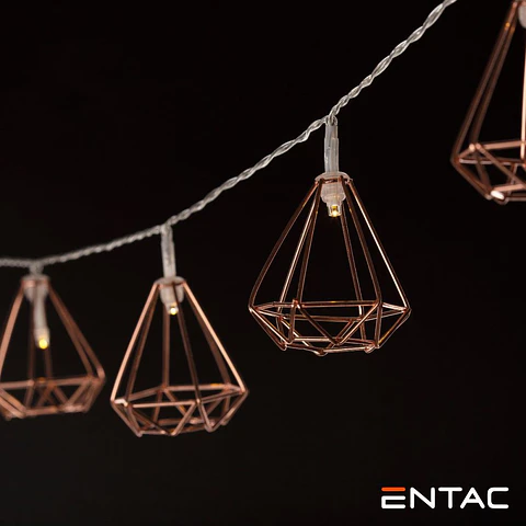 Grinalda 10 LEDS Estruturas Metálicas 2xAA 1.65m ENTAC