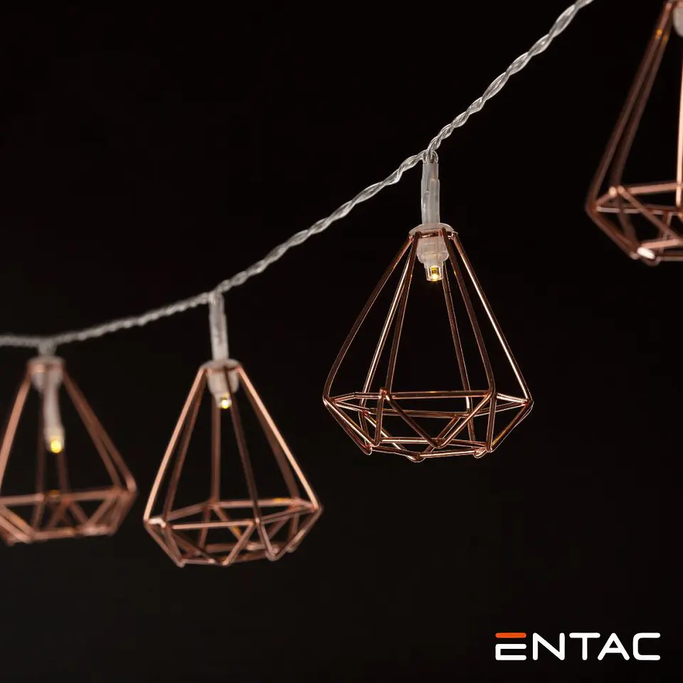 Grinalda 10 LEDS Estruturas Metálicas 2xAA 1.65m ENTAC 1