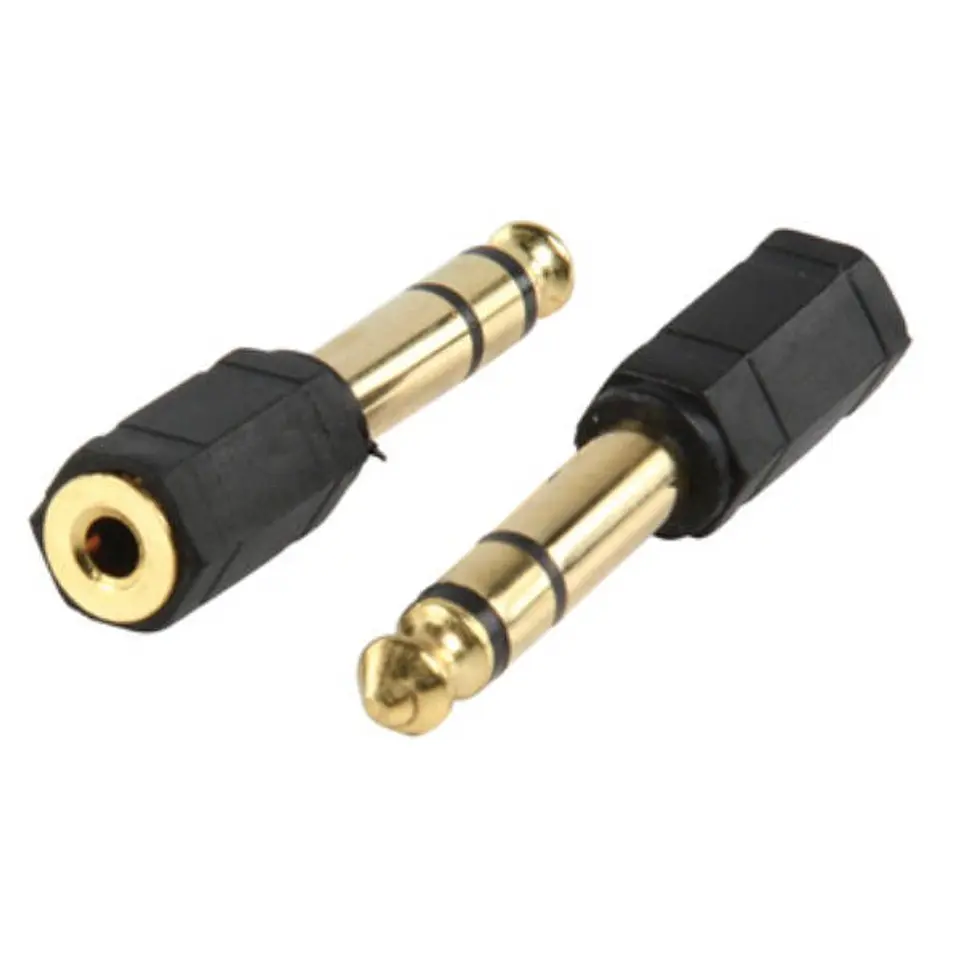 FICHA ADAPTADORA JACK 6.35MM MACHO / JACK 3.5MM FÊMEA ST 1