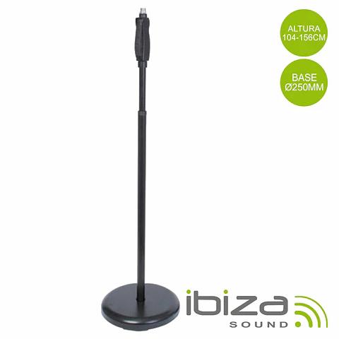 SUPORTE P/ MICROFONE PRETO 104-156CM IBIZA