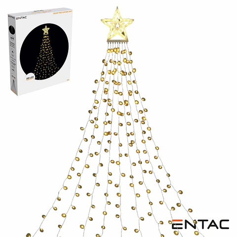 Luzes de Natal 300 LED Cortina Árvore Natal 10x2.9m ENTAC