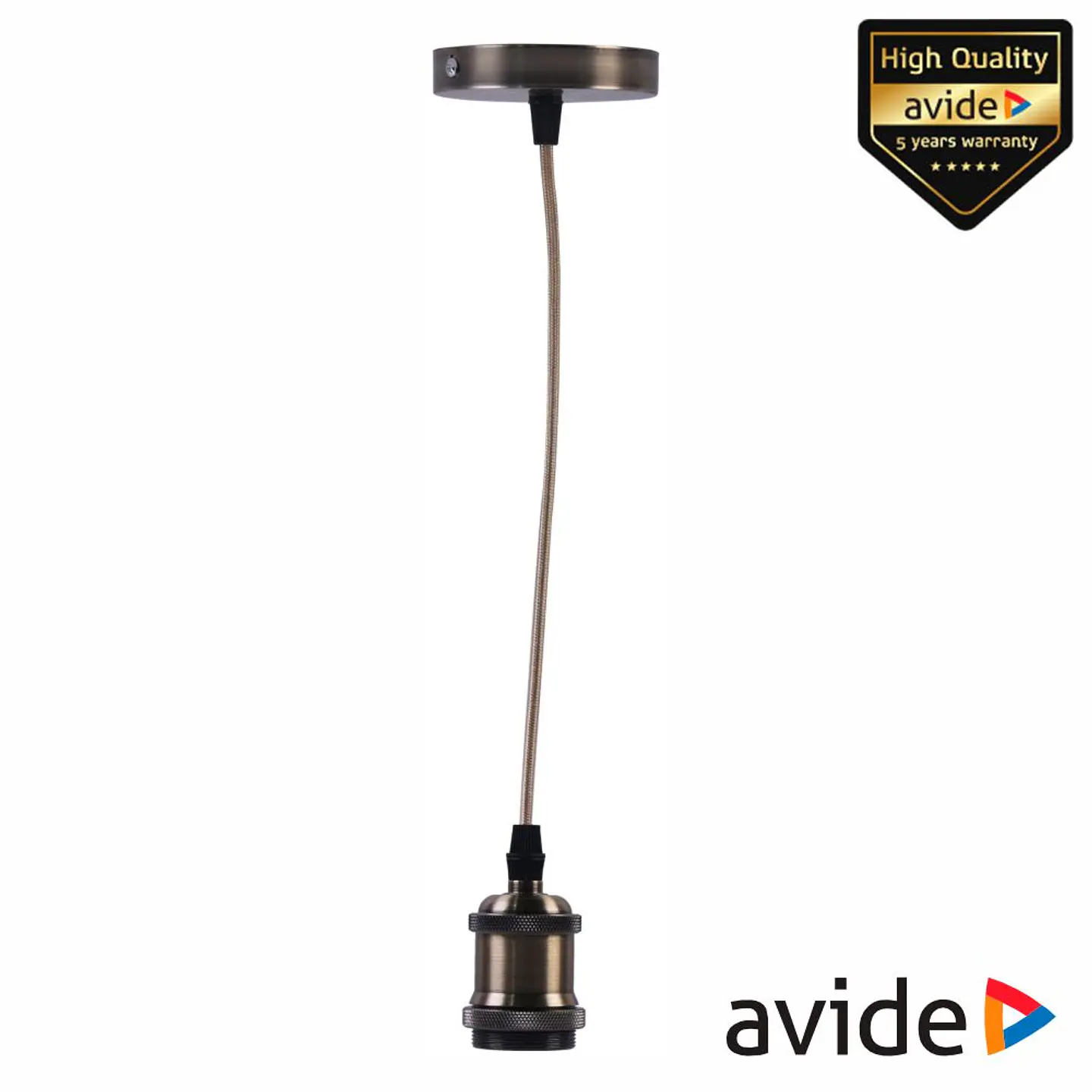 Candeeiro Teto Suspenso LED 1xE27 Bronze AVIDE 1