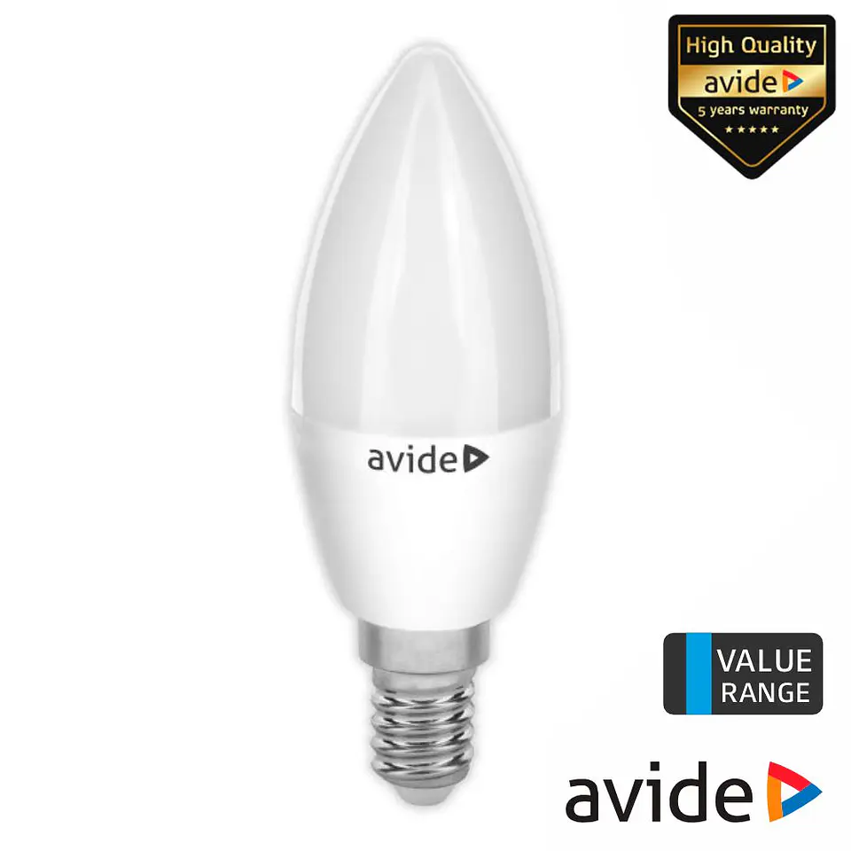 Lâmpada LED E14 Vela 3W 230V 3000K 240lm Value Range AVIDE 1