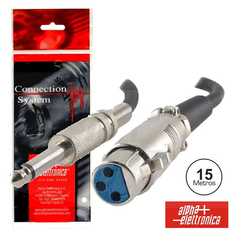CABO XLR 3P FÊMEA / JACK 6.35 MACHO 15M MN POLYBAG