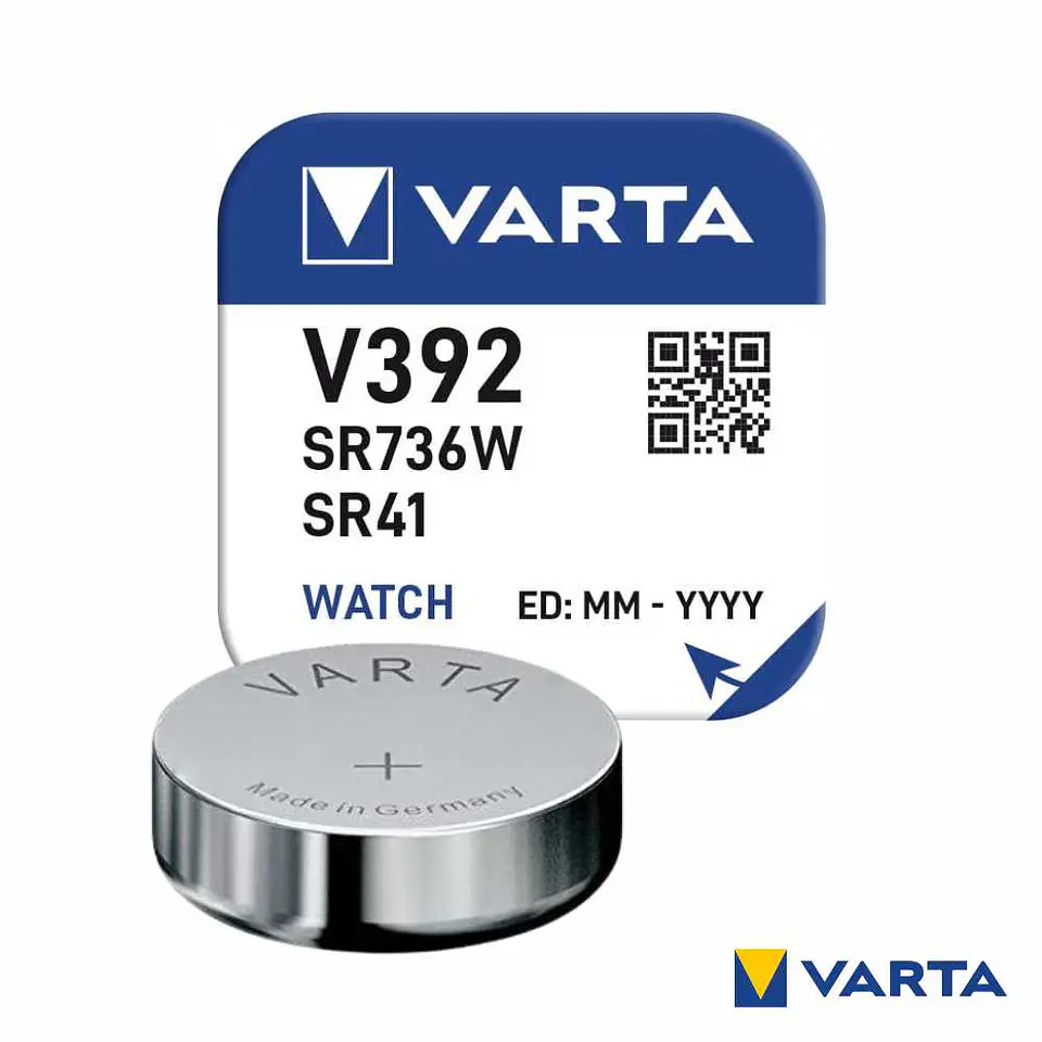 Pilha Óxido Prata Botão V392/SR736W/SR41 1.55V VARTA 1