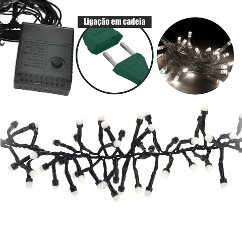 Conjunto De Luzes Natal C/ 100 LEDS Branco