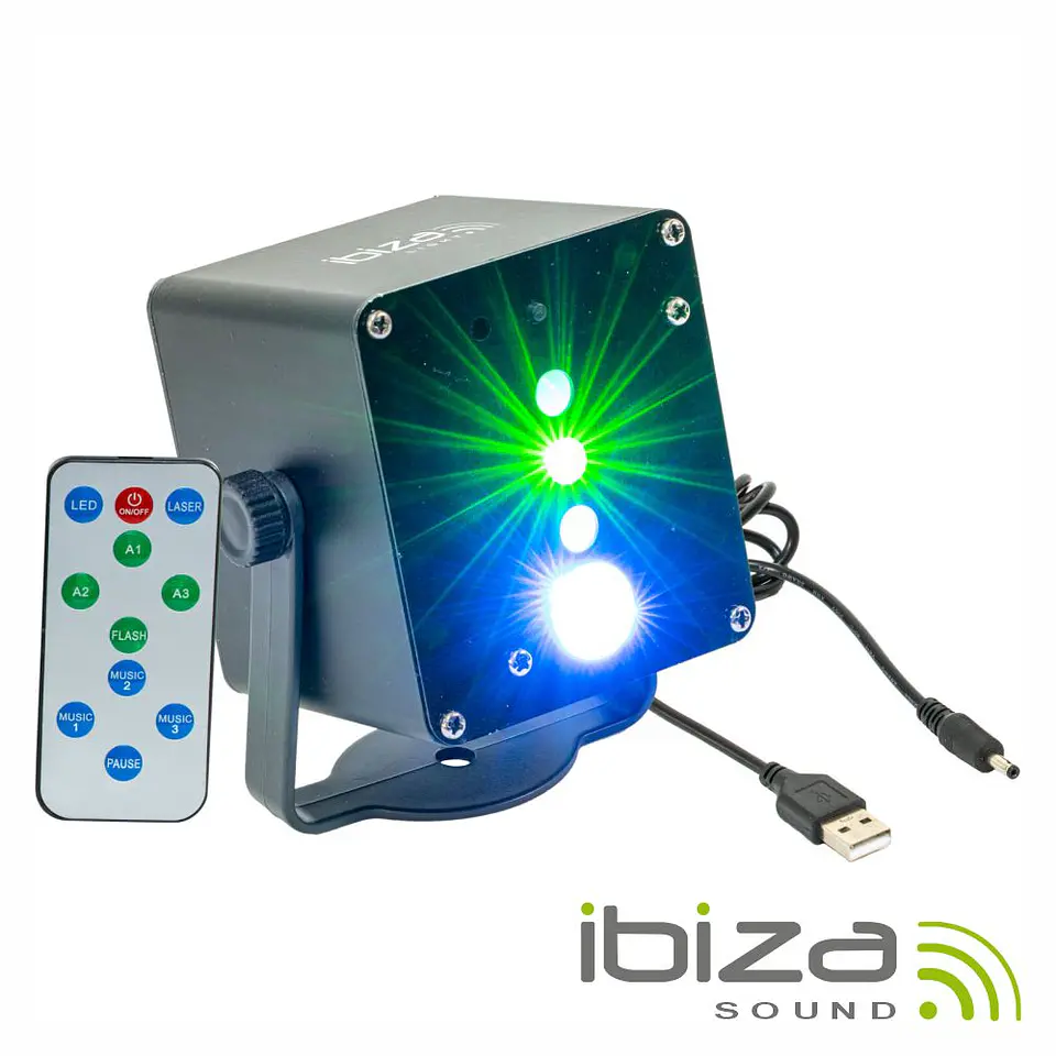 Laser RGB 160mW C/ LED 3W RGB IBIZA 1