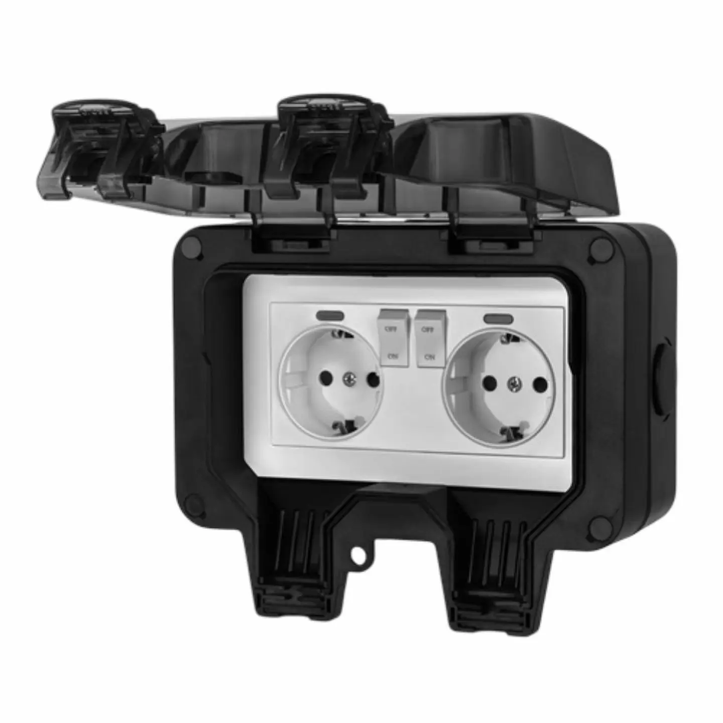 Tomada Elétrica Dupla Superfície 2x Schuko IP66 1