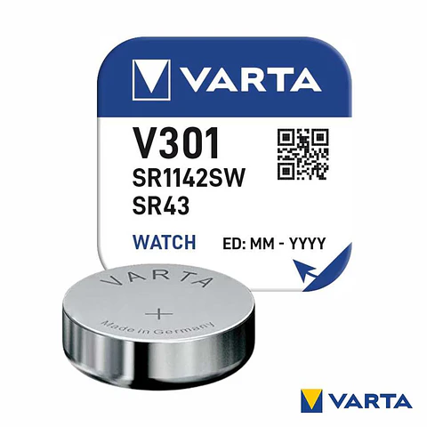 Pilha Óxido Prata Botão V301/SR1142SW/SR43 1.55V VARTA