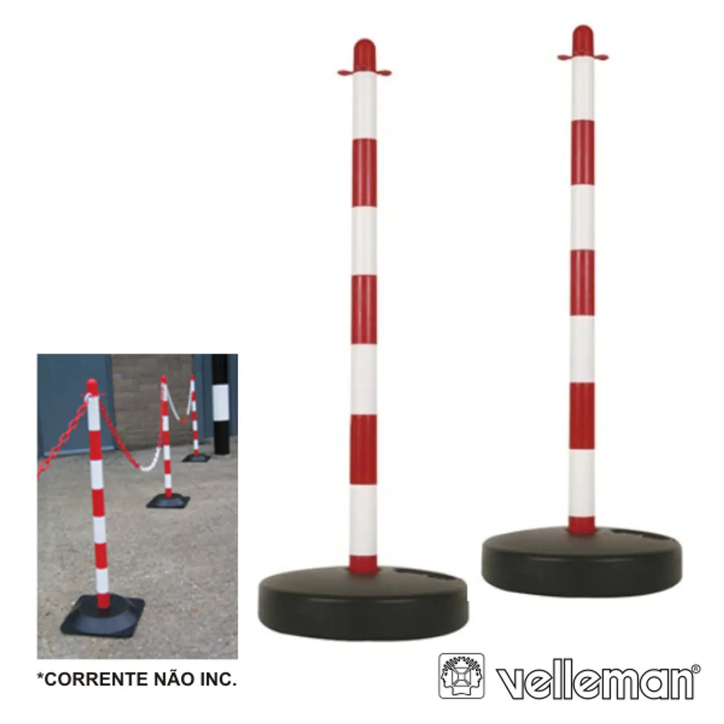 POSTE EM PLÁSTICO P/ CORRENTE SEGURANÇA 2X VELLEMAN 1