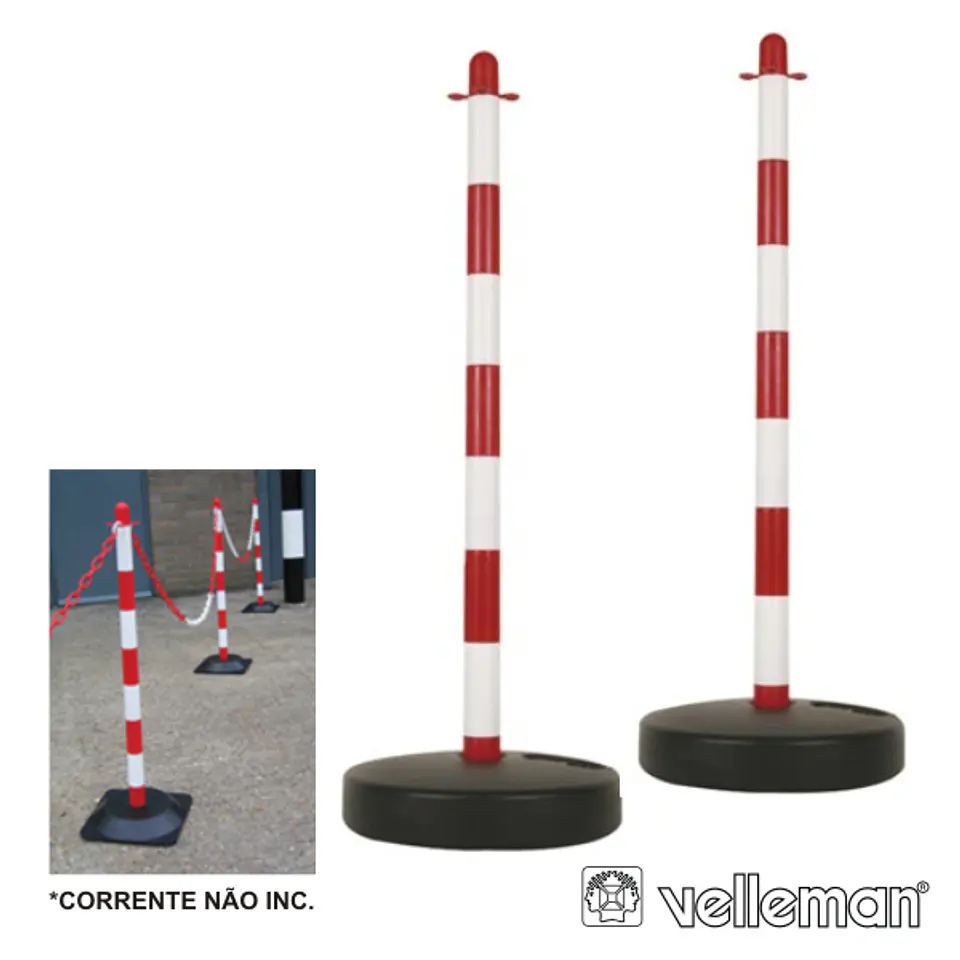 POSTE EM PLÁSTICO P/ CORRENTE SEGURANÇA 2X VELLEMAN 1