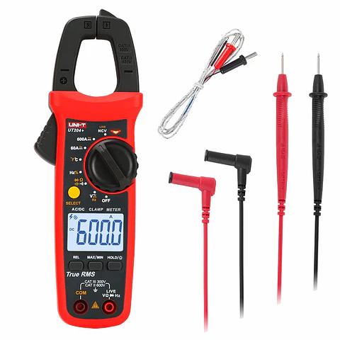 Pinça Amperimétrica Digital 600A 600V 60MOhm NCV T-RMS UNI-T