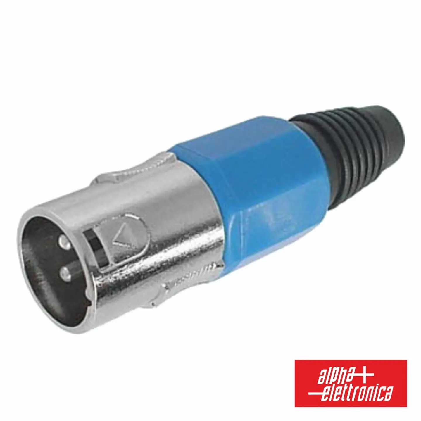 FICHA XLR 3P MACHO AZUL C/ BLINDAGEM E BLOQUEIO 1