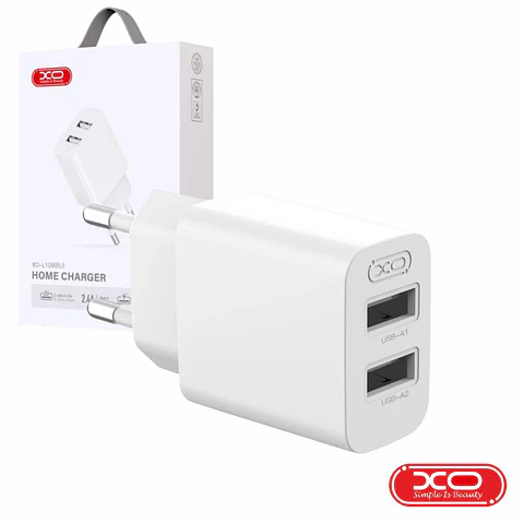 Alimentador 2x USB-A 2.4A Branco XO