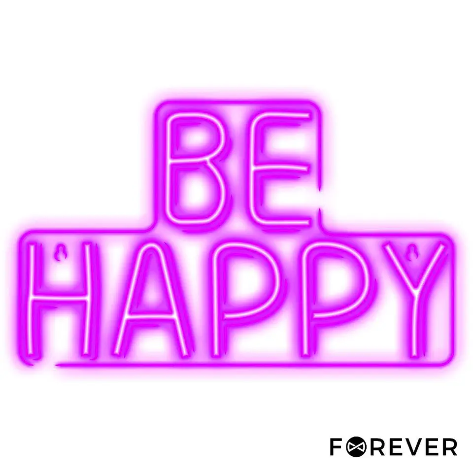 Luz LED Neon Em Forma de Letras BE HAPPY 1