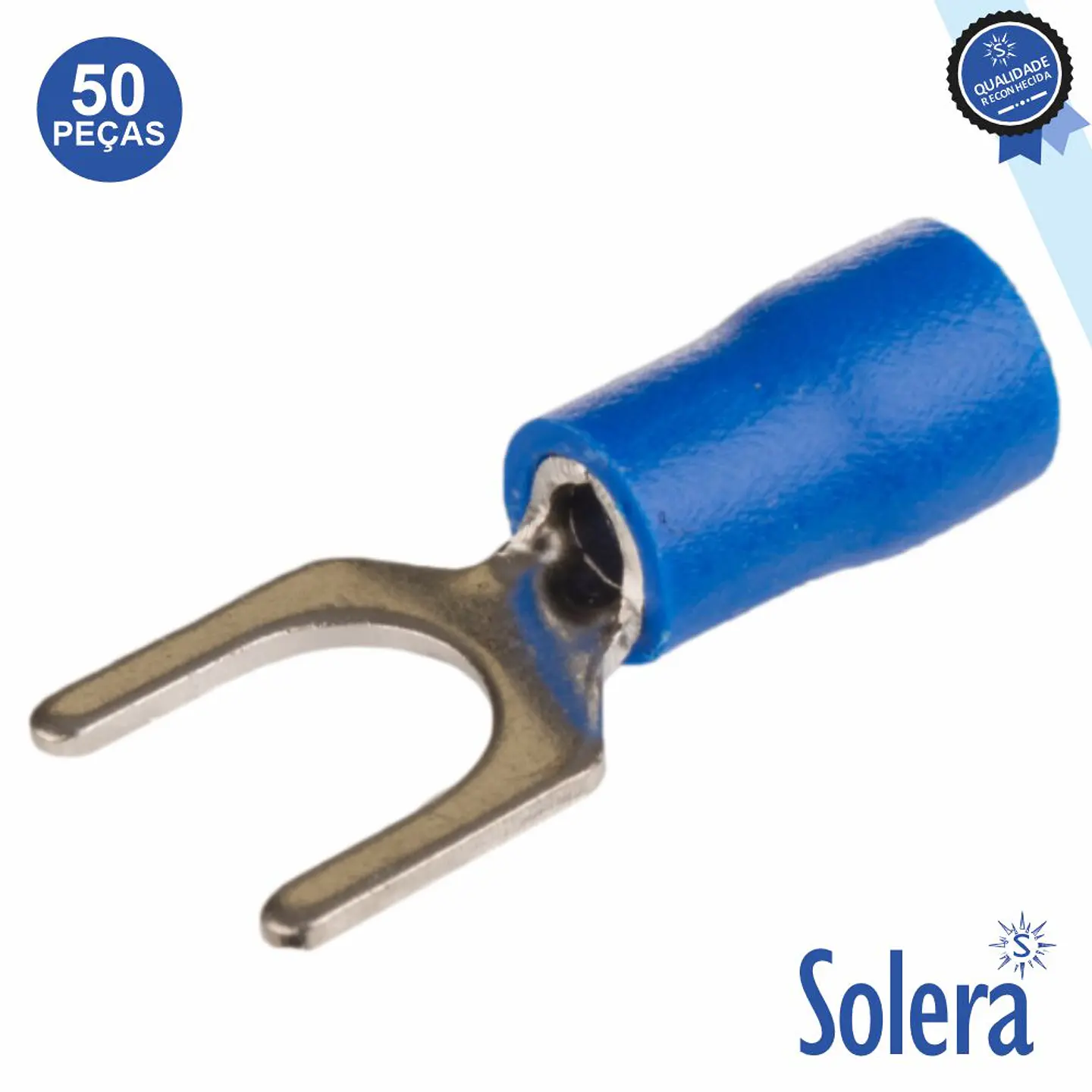 Terminal Forquilha Isolado Azul 50x SOLERA 1