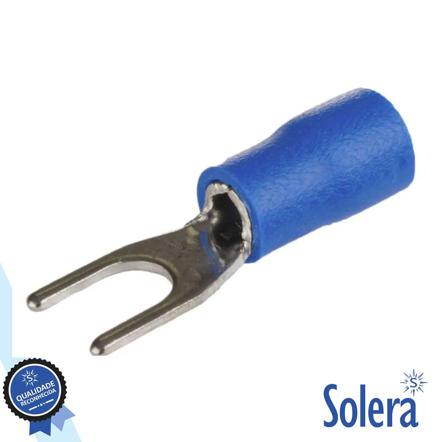 Terminal Forquilha 4.5mm Isolado Azul 50x SOLERA 1