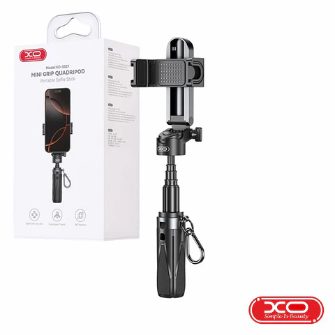 Vara Telescópica Monopod 4em1 Para Selfies Com Função Tripé