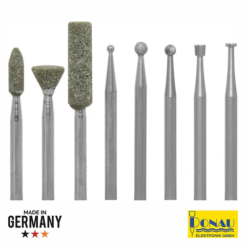 CONJUNTO 5 LIMAS DESGASTE E CORTE E 3 PEDRAS DESBASTE DONAU