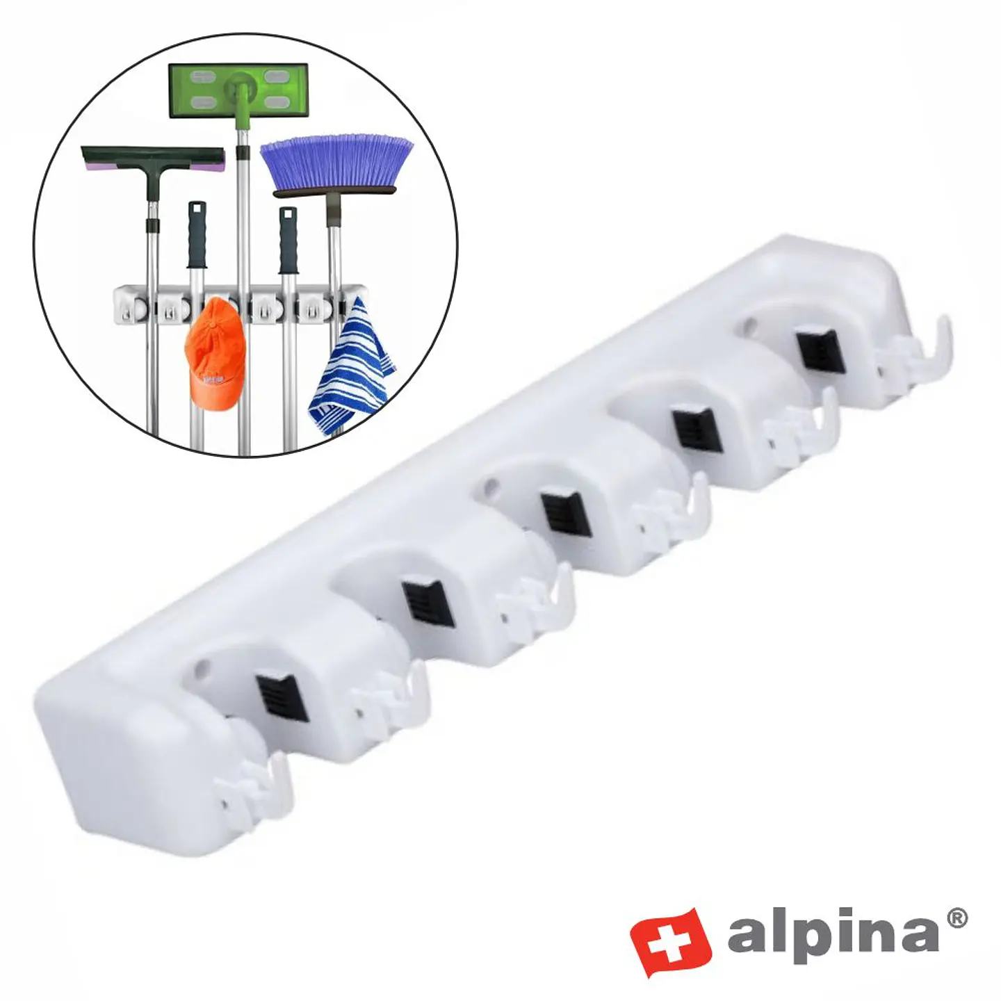 Suporte de Parede P/ 5 Vassouras/Esfregonas ALPINA 1