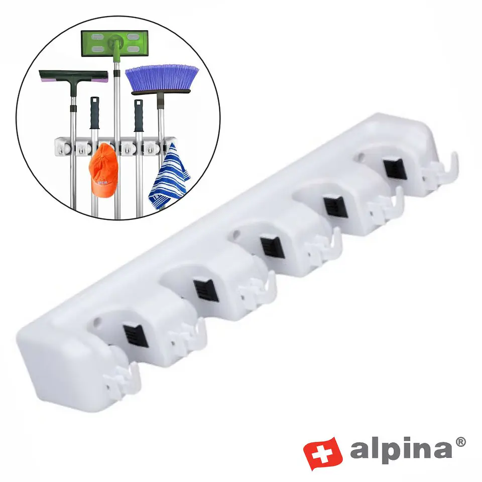 Suporte de Parede P/ 5 Vassouras/Esfregonas ALPINA 1