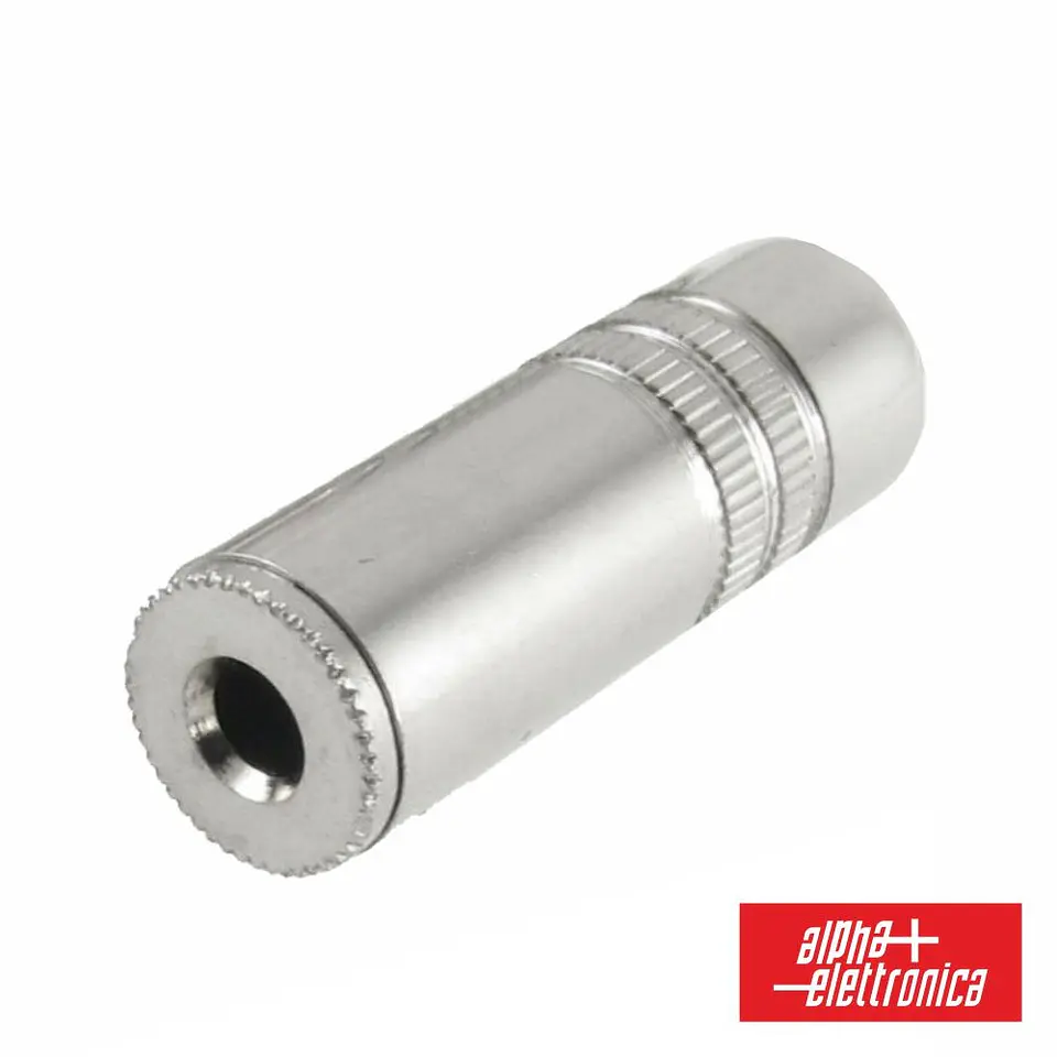 FICHA JACK 3.5MM FÊMEA MONO NIQUELADA C/ GUARDA CABO 1