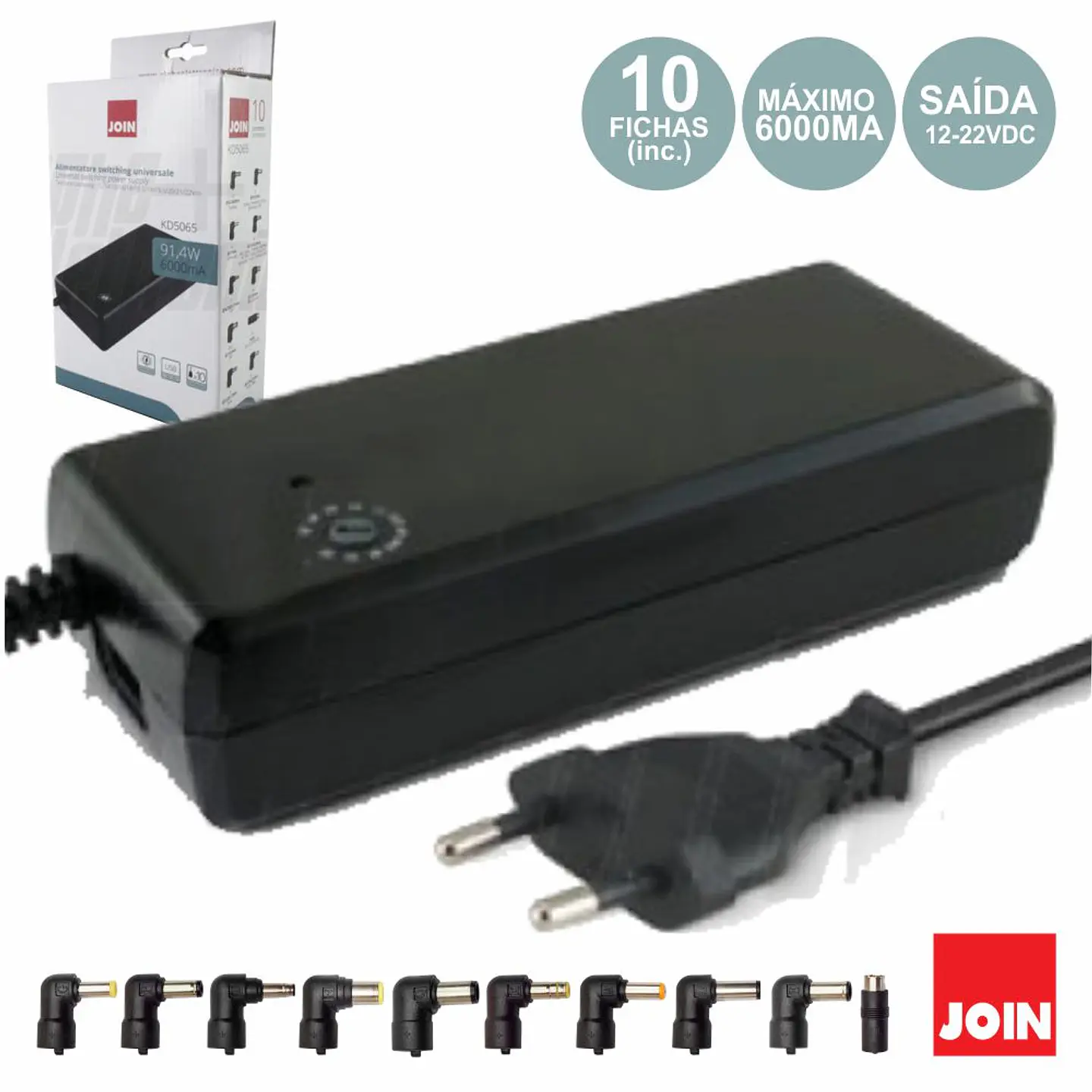 ALIMENTADOR COMPACTO UNIVERSAL 12-22V 6A 81W JOIN 1